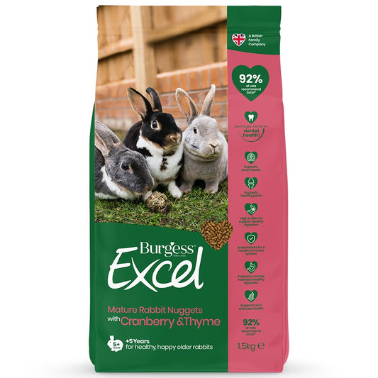4 x Burgess Excel Mature Rabbit 1.5kg