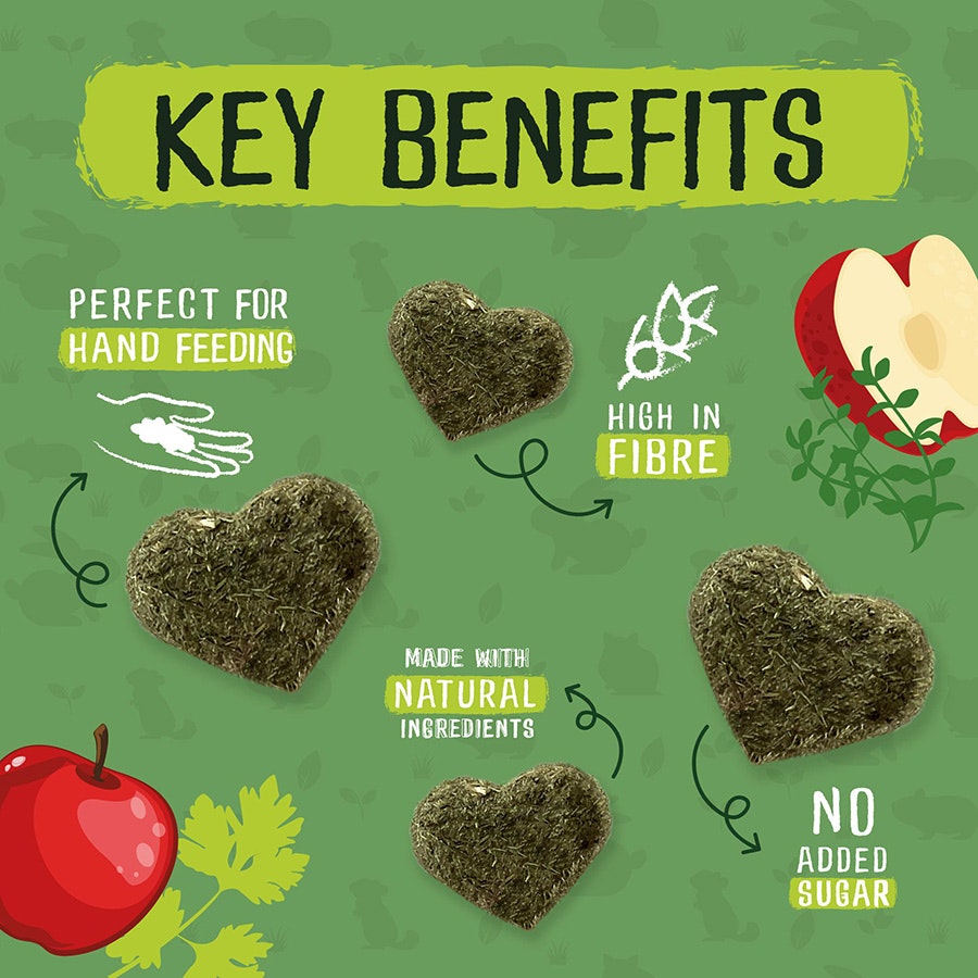 12 x 60g Burgess Excel Nature Herby Hearts Mixed Herbs & Apple